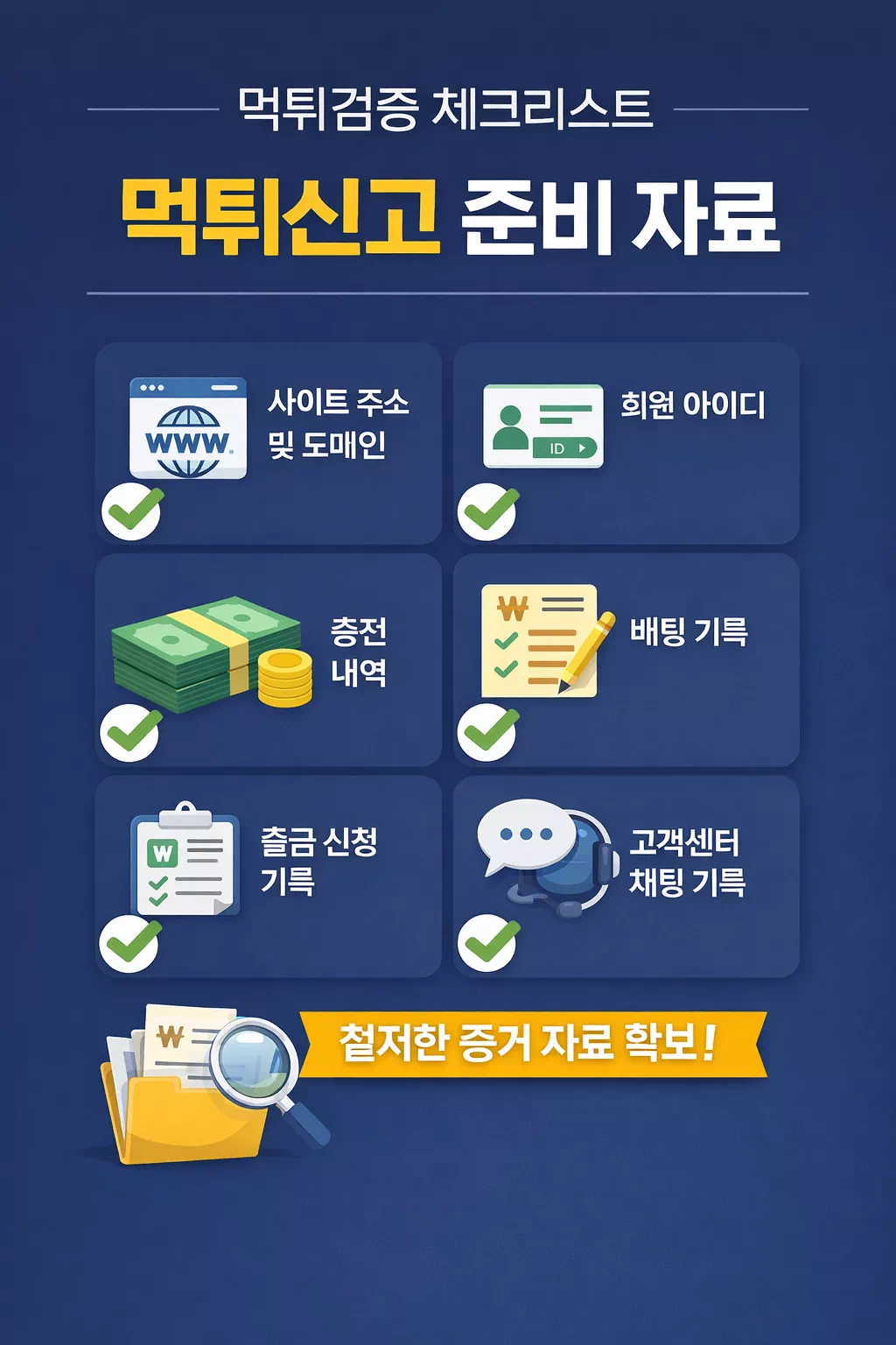 먹튀검증 체크리스트 먹튀신고 준비 자료